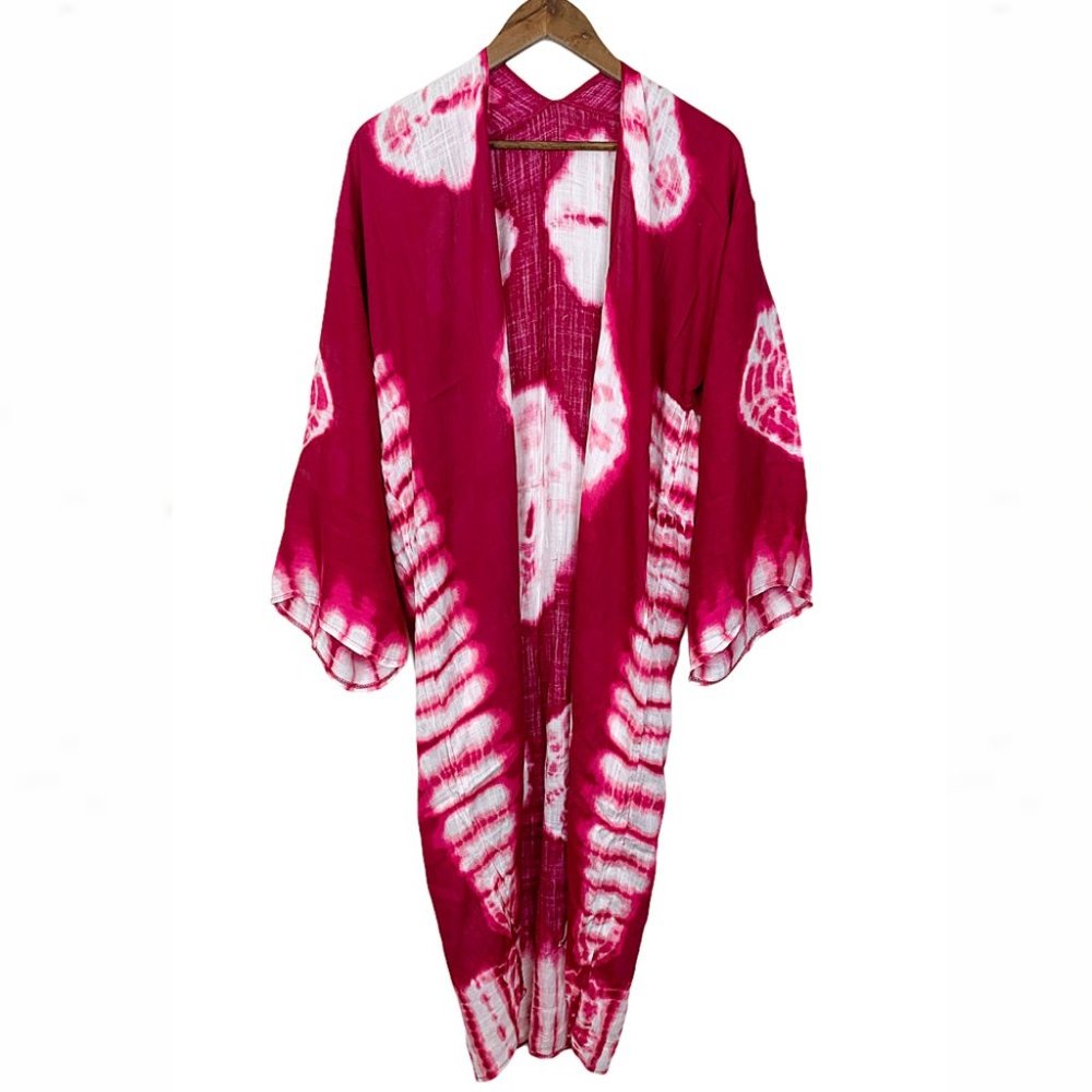 Berry Spellbound Tie-Dye Open-Front Duster Kimono - Picture 11 of 12